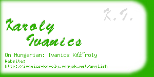 karoly ivanics business card